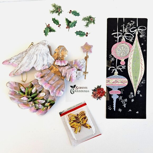 Instant Vintage Christmas Angel Ornament Collection Holiday Decor Bundle - Picture 1 of 14